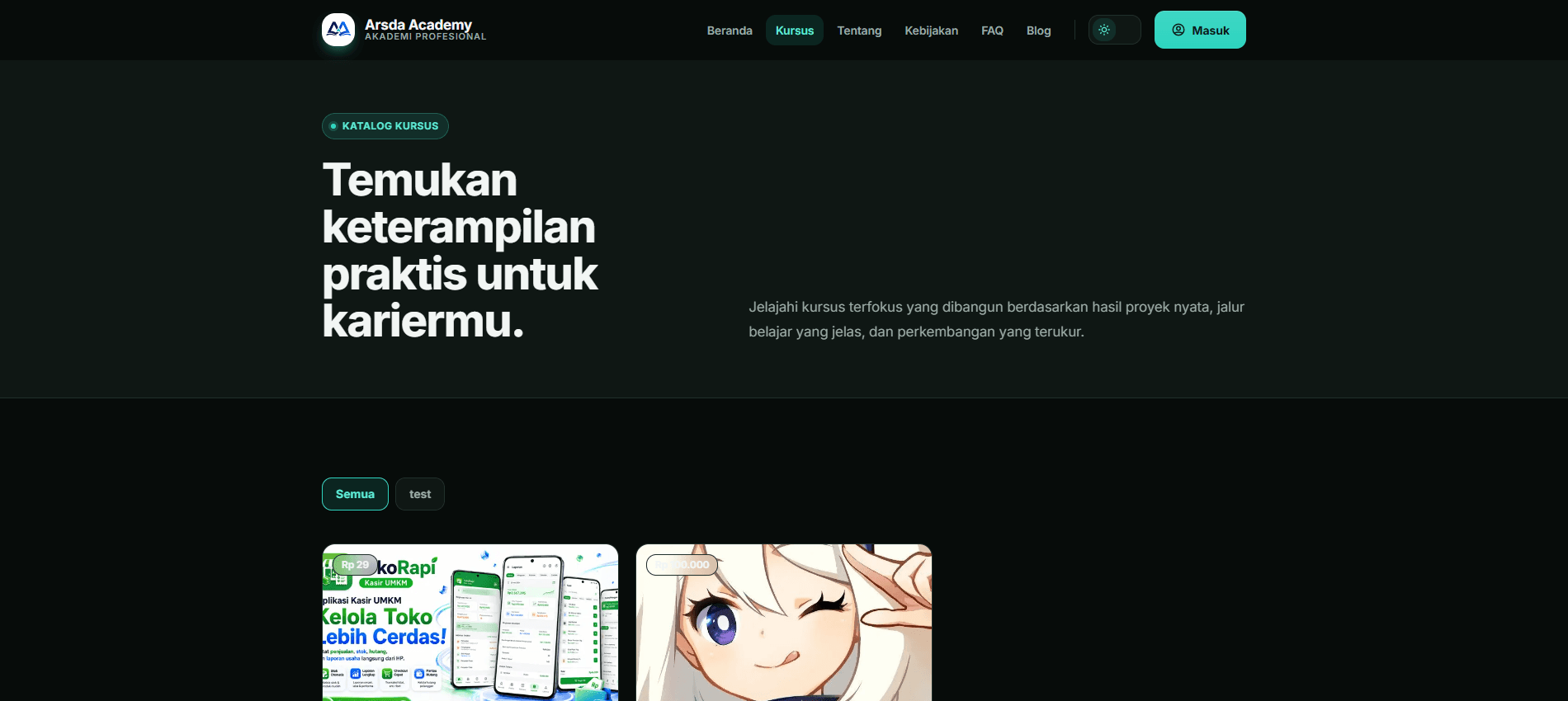 Katalog kursus - Arsda Academy